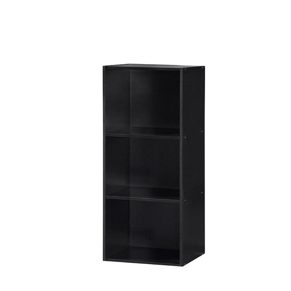 Made-To-Order 3 Shelf Bookcase-Black MA2584689